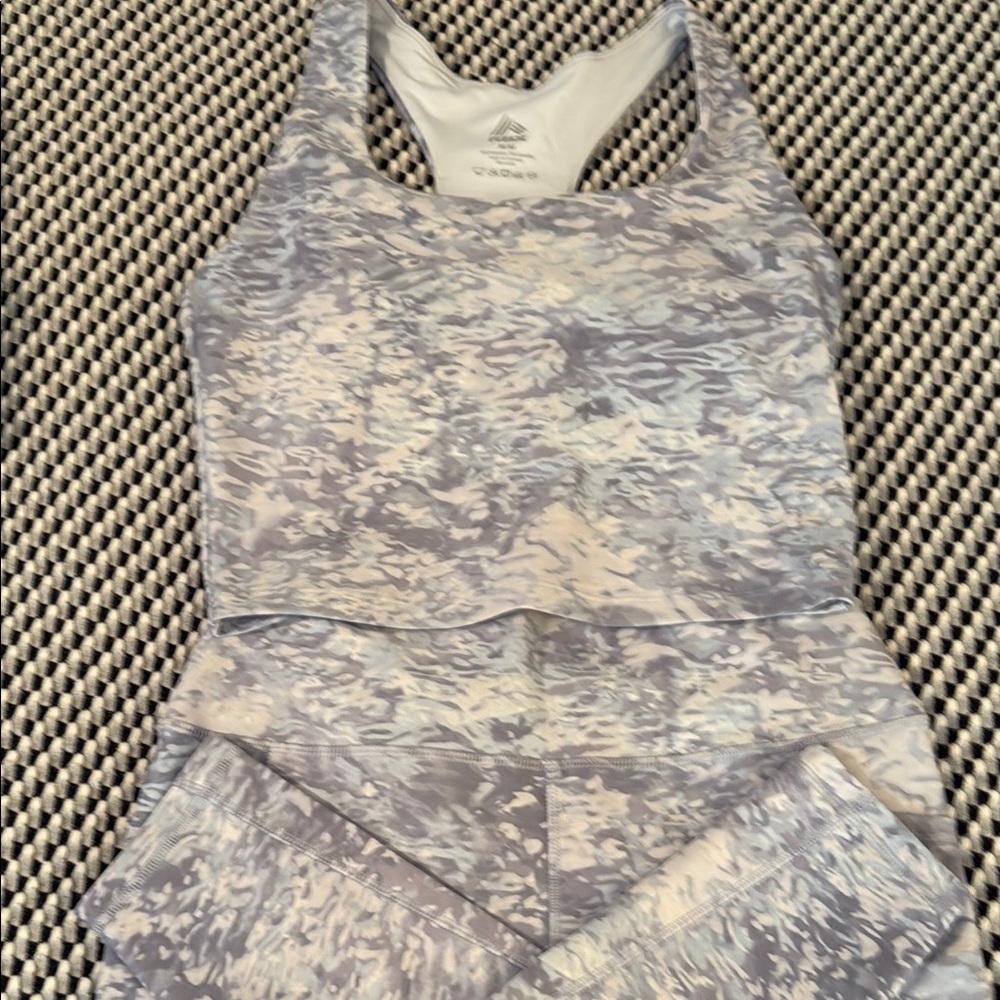 Gray Patterned Activewear Set